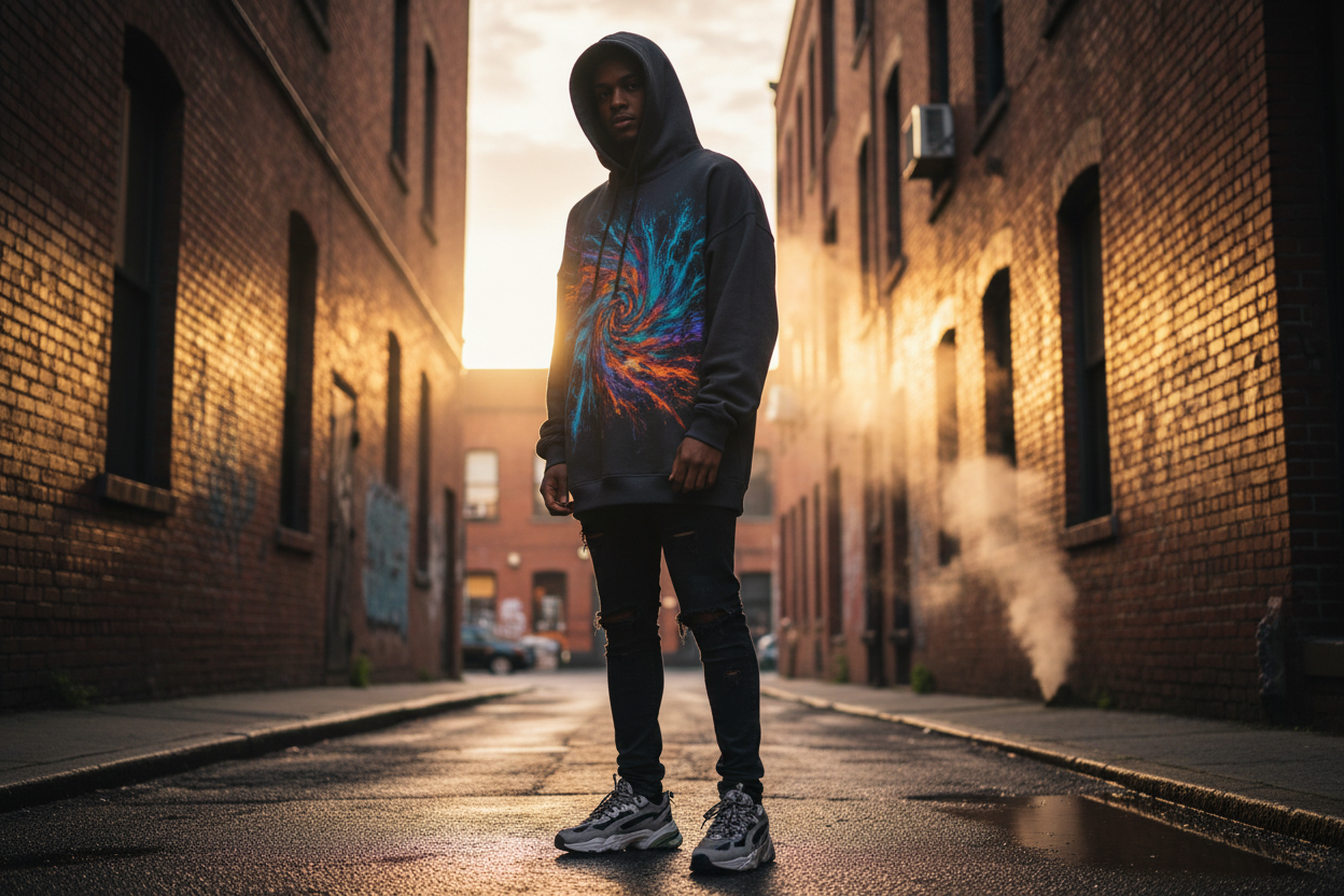 Hoodie met DTF Transfer - Urban Street