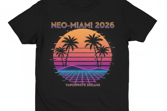 Retro-Futuristic Sunset - Vaporwave