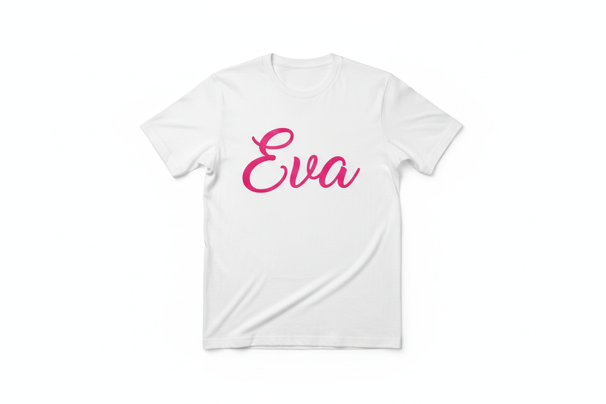 T-shirt met Sierletter Naam Eva
