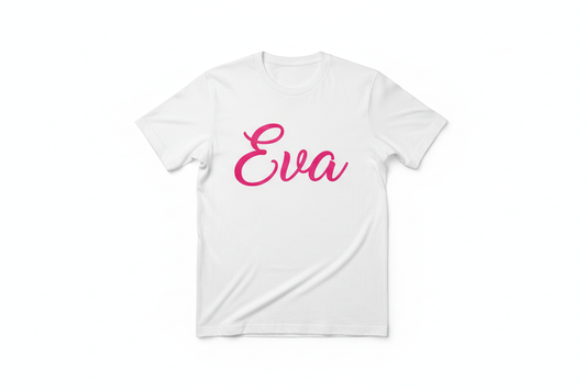 T-shirt met Sierletter Naam Eva